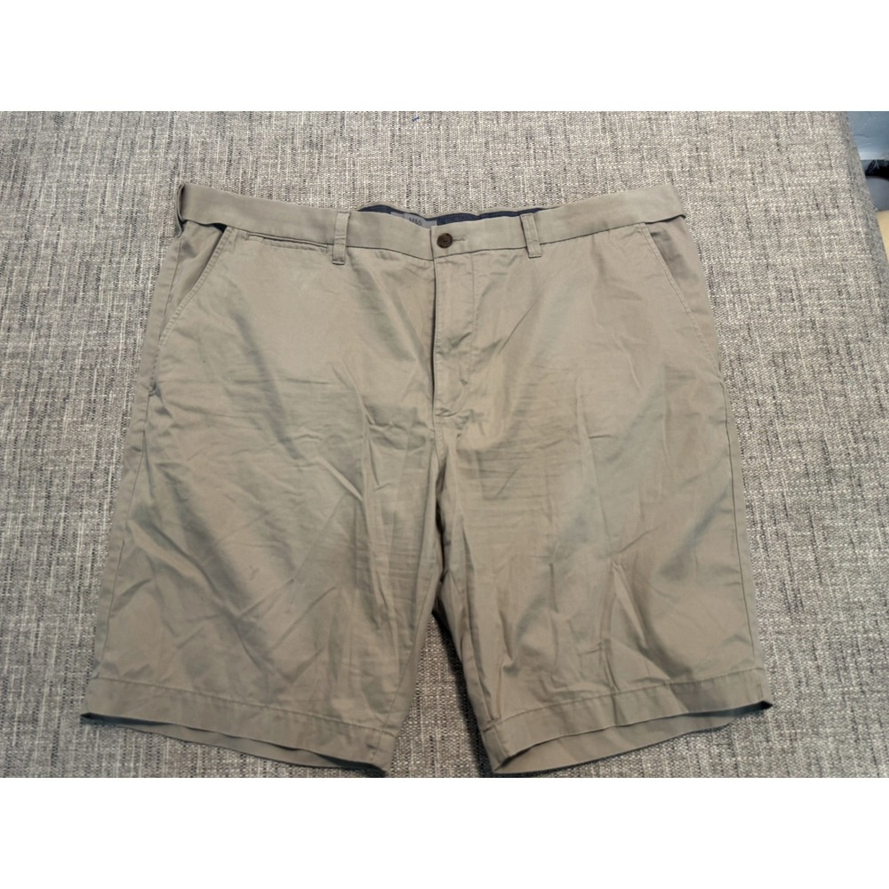 Marks & Spencer Chino Shorts Men's Size 44 Beige Flat Front Stretch Comfortable